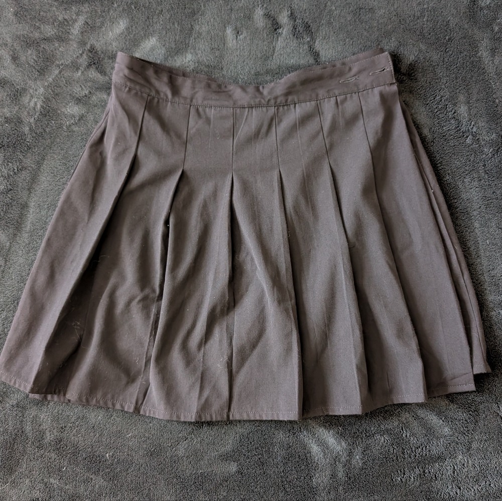 Le Lis Black Pleated Mini Skirt Goth Punk Preppy Y2K Office Siren 28” Waist Lg image 10